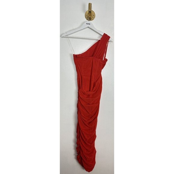 HOUSE OF CB Valentina Asymmetric Cutout One-Shoulder Midi Dress Scarlet X-Small - Picture 11 of 15